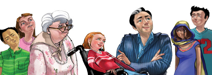 People in the world illustration